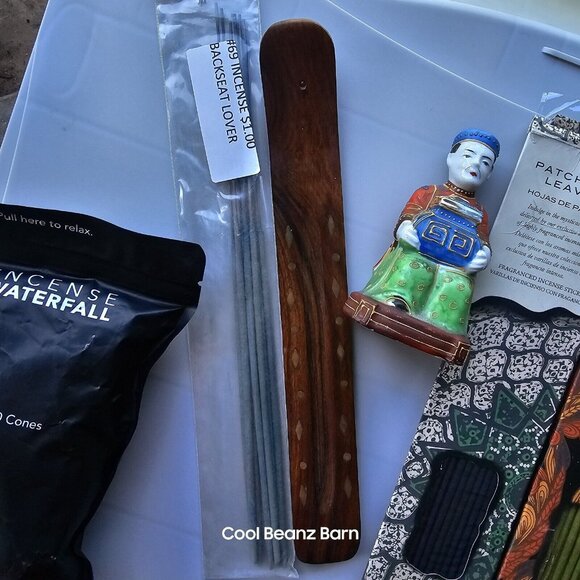 Incense Holder With Incense Sticks Cones & Wooden Ash Catcher - Picture 8 of 15